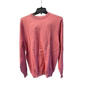 Club Room crew neck sweater Men's cotton coral htr long sleeve sz medium